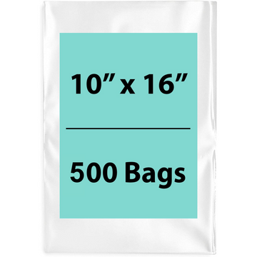 Clear Flat Poly Bags 10"x 16" 500 Bags